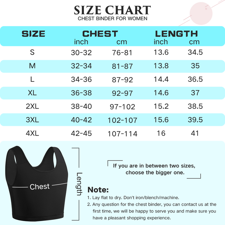 XUJI Transgender Chest Binder FTM Binder Trans Half Breast Binder Tank Top